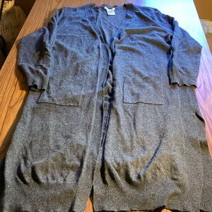 Matty M Women's Grayish Black Long Cardigan Sweater